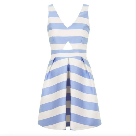 Topshop Dresses & Skirts - Topshop || Stripe V-Neck Cutout Dress